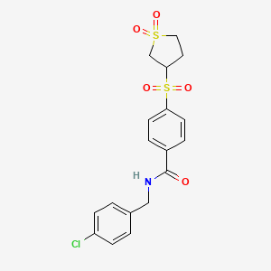 molecular formula C18H18ClNO5S2 B12639177 N-(4-chlorobenzyl)-4-[(1,1-dioxidotetrahydrothiophen-3-yl)sulfonyl]benzamide 