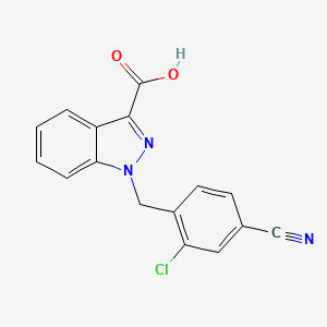 molecular formula C16H10ClN3O2 B12639208 1H-Indazole-3-carboxylic acid, 1-[(2-chloro-4-cyanophenyl)methyl]- CAS No. 920019-80-3