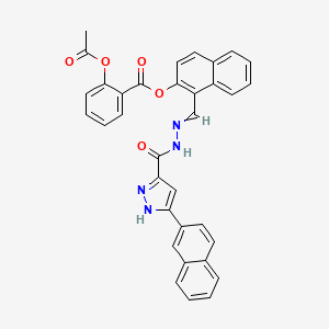 1H-Pyrazole-3-carboxylic acid, 5-(2-naphthalenyl)-, 2-[[2-[[2-(acetyloxy)benzoyl]oxy]-1-naphthalenyl]methylene]hydrazide