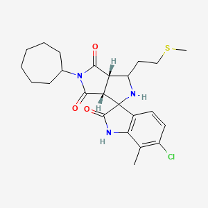 (3aR,6aS)-6'-chloro-5-cycloheptyl-7'-methyl-1-(2-methylsulfanylethyl)spiro[1,2,3a,6a-tetrahydropyrrolo[3,4-c]pyrrole-3,3'-1H-indole]-2',4,6-trione