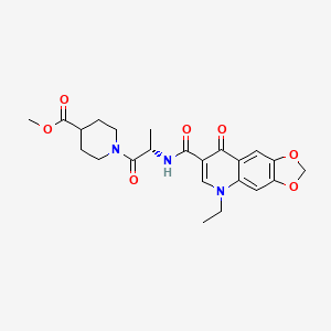 molecular formula C23H27N3O7 B12639277 methyl 1-{N-[(5-ethyl-8-oxo-5,8-dihydro[1,3]dioxolo[4,5-g]quinolin-7-yl)carbonyl]-L-alanyl}piperidine-4-carboxylate 