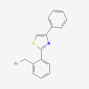 molecular formula C16H12BrNS B12639306 2-[2-(Bromomethyl)phenyl]-4-phenylthiazole 