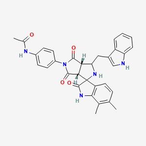 molecular formula C32H29N5O4 B12639339 N-[4-[(3aR,6aS)-1-(1H-indol-3-ylmethyl)-6',7'-dimethyl-2',4,6-trioxospiro[1,2,3a,6a-tetrahydropyrrolo[3,4-c]pyrrole-3,3'-1H-indole]-5-yl]phenyl]acetamide 