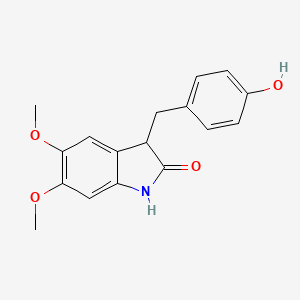 molecular formula C17H17NO4 B12639376 2H-Indol-2-one, 1,3-dihydro-3-[(4-hydroxyphenyl)methyl]-5,6-dimethoxy- CAS No. 920278-35-9