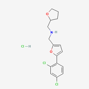 molecular formula C16H18Cl3NO2 B12639392 N-[[5-(2,4-dichlorophenyl)furan-2-yl]methyl]-1-(oxolan-2-yl)methanamine;hydrochloride 