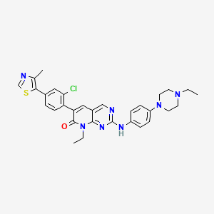 molecular formula C31H32ClN7OS B12639408 6-(2-chloro-4-(4-Methylthiazol-5-yl)phenyl)-8-ethyl-2-((4-(4-ethylpiperazin-1-yl)phenyl)aMino)pyrido[2,3-d]pyriMidin-7(8H)-one 