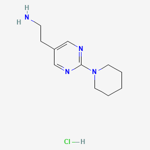 molecular formula C11H19ClN4 B12639464 2-(2-(Piperidin-1-YL)pyrimidin-5-YL)ethanamine hydrochloride 