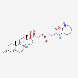 [2-[(8R,9S,10R,13S,14S,17R)-17-hydroxy-10,13-dimethyl-3-oxo-2,6,7,8,9,11,12,14,15,16-decahydro-1H-cyclopenta[a]phenanthren-17-yl]-2-oxoethyl] 4-oxo-4-[[(3S)-2-oxoazepan-3-yl]amino]butanoate