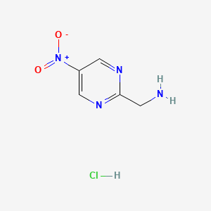 molecular formula C5H7ClN4O2 B12639473 (5-Nitropyrimidin-2-YL)methanamine hydrochloride CAS No. 1196155-71-1