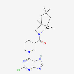 molecular formula C21H29ClN6O B12639476 [1-(2-chloro-7H-purin-6-yl)piperidin-3-yl](1,3,3-trimethyl-6-azabicyclo[3.2.1]oct-6-yl)methanone 