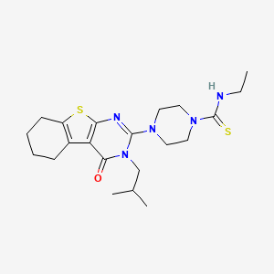 molecular formula C21H31N5OS2 B12639488 N-ethyl-4-[3-(2-methylpropyl)-4-oxo-3,4,5,6,7,8-hexahydro[1]benzothieno[2,3-d]pyrimidin-2-yl]piperazine-1-carbothioamide 