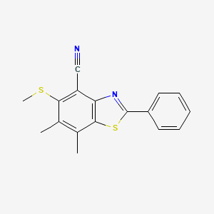 molecular formula C17H14N2S2 B12639553 6,7-Dimethyl-5-(methylsulfanyl)-2-phenyl-1,3-benzothiazole-4-carbonitrile CAS No. 918801-30-6