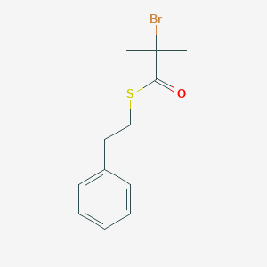 molecular formula C12H15BrOS B12639557 S-(2-Phenylethyl) 2-bromo-2-methylpropanethioate CAS No. 921928-85-0