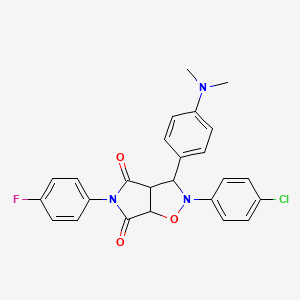 molecular formula C25H21ClFN3O3 B12639592 2-(4-chlorophenyl)-3-[4-(dimethylamino)phenyl]-5-(4-fluorophenyl)dihydro-2H-pyrrolo[3,4-d][1,2]oxazole-4,6(3H,5H)-dione 