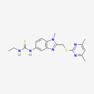 1-(2-{[(4,6-dimethylpyrimidin-2-yl)sulfanyl]methyl}-1-methyl-1H-benzimidazol-5-yl)-3-ethylthiourea