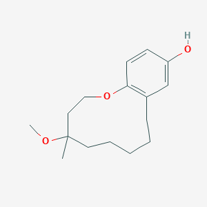 molecular formula C16H24O3 B12639614 1-Benzoxacycloundecin-11-ol, 2,3,4,5,6,7,8,9-octahydro-4-Methoxy-4-Methyl- 