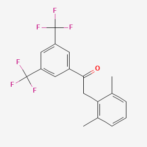 molecular formula C18H14F6O B12639623 1-[3,5-Bis(trifluoromethyl)phenyl]-2-(2,6-dimethylphenyl)ethan-1-one CAS No. 960591-82-6