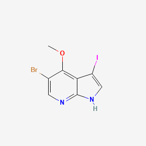 molecular formula C8H6BrIN2O B12639654 5-bromo-3-iodo-4-methoxy-1H-pyrrolo[2,3-b]pyridine 