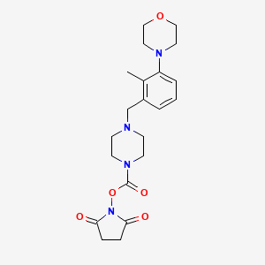 (2,5-Dioxopyrrolidin-1-yl) 4-[(2-methyl-3-morpholin-4-ylphenyl)methyl]piperazine-1-carboxylate