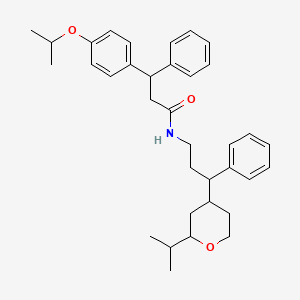 3-phenyl-N-[3-phenyl-3-(2-propan-2-yloxan-4-yl)propyl]-3-(4-propan-2-yloxyphenyl)propanamide