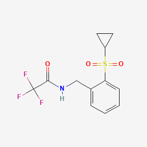 molecular formula C12H12F3NO3S B12639690 N-{[2-(Cyclopropanesulfonyl)phenyl]methyl}-2,2,2-trifluoroacetamide CAS No. 918810-23-8