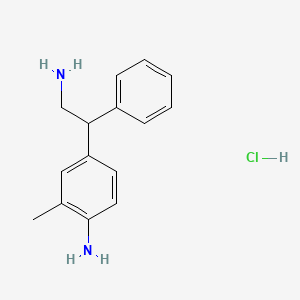 4-(2-Amino-1-phenylethyl)-2-methylaniline;hydrochloride