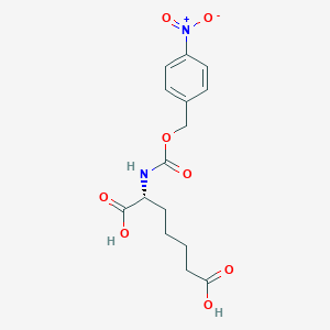 molecular formula C15H18N2O8 B12639697 (2R)-2-({[(4-Nitrophenyl)methoxy]carbonyl}amino)heptanedioic acid CAS No. 919768-33-5