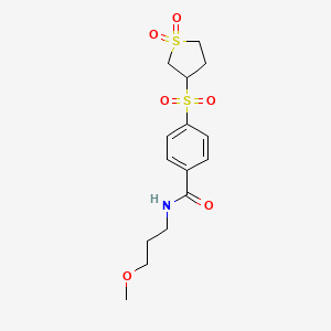 molecular formula C15H21NO6S2 B12639706 4-[(1,1-dioxidotetrahydrothiophen-3-yl)sulfonyl]-N-(3-methoxypropyl)benzamide 