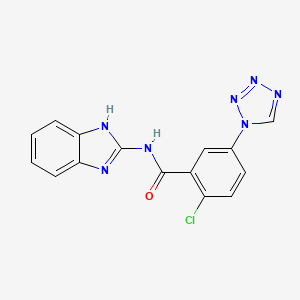 molecular formula C15H10ClN7O B12639725 2-chloro-N-(1,3-dihydro-2H-benzimidazol-2-ylidene)-5-(1H-tetrazol-1-yl)benzamide 