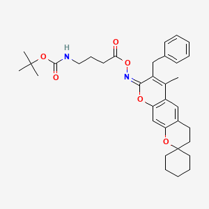 (E)-tert-butyl (4-(((7'-benzyl-6'-methyl-3'H-spiro[cyclohexane-1,2'-pyrano[3,2-g]chromen]-8'(4'H)-ylidene)amino)oxy)-4-oxobutyl)carbamate