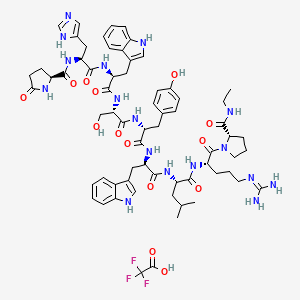 molecular formula C66H84F3N17O14 B12639803 H-Pyr-His-Trp-Ser-D-Tyr-D-Trp-Leu-Arg-Pro-NHEt.TFA 