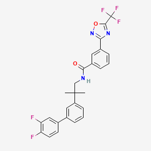 molecular formula C26H20F5N3O2 B12639951 BenzaMide, N-[2-(3',4'-difluoro[1,1'-biphenyl]-3-yl)-2-Methylpropyl]-3-[5-(trifluoroMethyl)-1,2,4-oxadiazol-3-yl]- 