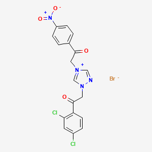 molecular formula C18H13BrCl2N4O4 B12639959 1-[2-(2,4-Dichloro-phenyl)-2-oxo-ethyl]-4-[2-(4-nitro-phenyl)-2-oxo-ethyl]-4H-[1,2,4]triazol-1-ium 