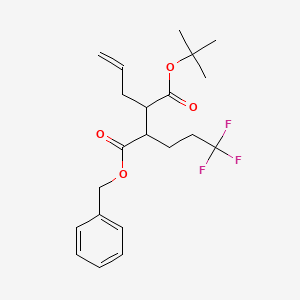 molecular formula C21H27F3O4 B12639978 Butanedioic acid, 2-(2-propen-1-yl)-3-(3,3,3-trifluoropropyl)-, 1-(1,1-dimethylethyl) 4-(phenylmethyl) ester, (2S,3R)- 