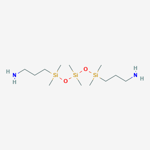 molecular formula C12H34N2O2Si3 B012640 Poly(dimethylsiloxane), aminopropyl terminated CAS No. 106214-84-0