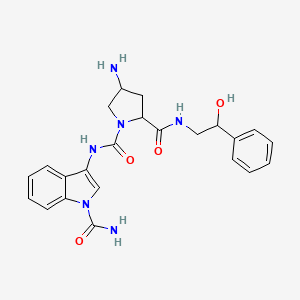 4-amino-1-N-(1-carbamoylindol-3-yl)-2-N-(2-hydroxy-2-phenylethyl)pyrrolidine-1,2-dicarboxamide