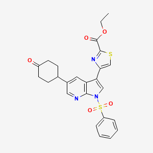 2-Thiazolecarboxylic acid, 4-[5-(4-oxocyclohexyl)-1-(phenylsulfonyl)-1H-pyrrolo[2,3-b]pyridin-3-yl]-, ethyl ester