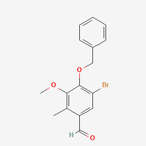 molecular formula C16H15BrO3 B12640155 4-(Benzyloxy)-5-bromo-3-methoxy-2-methylbenzaldehyde CAS No. 919288-52-1