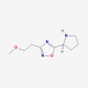 molecular formula C9H15N3O2 B12640192 3-(2-Methoxyethyl)-5-[(2S)-2-pyrrolidinyl]-1,2,4-oxadiazole 