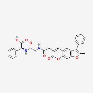 molecular formula C31H26N2O7 B12640196 (2R)-({N-[(2,5-dimethyl-7-oxo-3-phenyl-7H-furo[3,2-g]chromen-6-yl)acetyl]glycyl}amino)(phenyl)ethanoic acid 