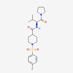 1-[(4-fluorophenyl)sulfonyl]-N-[(2S)-3-methyl-1-oxo-1-(pyrrolidin-1-yl)butan-2-yl]piperidine-4-carboxamide