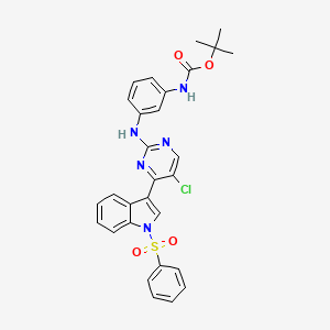 tert-butyl N-[3-[[4-[1-(benzenesulfonyl)indol-3-yl]-5-chloropyrimidin-2-yl]amino]phenyl]carbamate