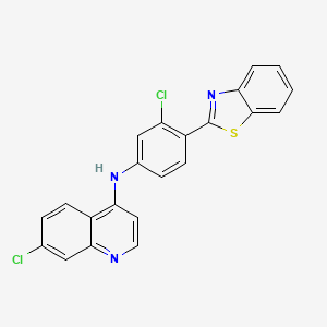 molecular formula C22H13Cl2N3S B12640239 N-[4-(1,3-Benzothiazol-2-yl)-3-chlorophenyl]-7-chloroquinolin-4-amine CAS No. 920520-07-6