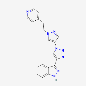 3-[1-[1-(2-pyridin-4-ylethyl)pyrazol-4-yl]triazol-4-yl]-1H-indazole