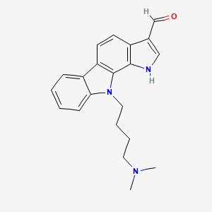 molecular formula C21H23N3O B12640317 Pyrrolo[2,3-a]carbazole-3-carboxaldehyde, 10-[4-(dimethylamino)butyl]-1,10-dihydro- 