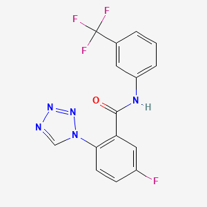 molecular formula C15H9F4N5O B12640328 5-fluoro-2-(1H-tetrazol-1-yl)-N-[3-(trifluoromethyl)phenyl]benzamide 