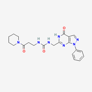 1-[(4-hydroxy-1-phenyl-1H-pyrazolo[3,4-d]pyrimidin-6-yl)methyl]-3-[3-oxo-3-(piperidin-1-yl)propyl]urea