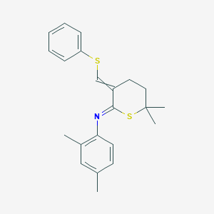 Benzenamine, 2,4-dimethyl-N-[(3E)-tetrahydro-6,6-dimethyl-3-[(phenylthio)methylene]-2H-thiopyran-2-ylidene]-