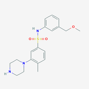 molecular formula C19H25N3O3S B12640440 Benzenesulfonamide, N-[3-(methoxymethyl)phenyl]-4-methyl-3-(1-piperazinyl)- 