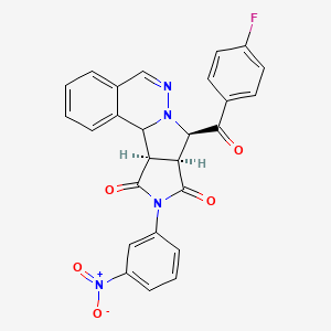 molecular formula C26H17FN4O5 B12640444 (11R,12S,16R)-11-(4-fluorobenzoyl)-14-(3-nitrophenyl)-9,10,14-triazatetracyclo[8.6.0.02,7.012,16]hexadeca-2,4,6,8-tetraene-13,15-dione 